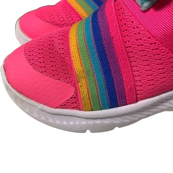 Skechers comfy Flex 2.0 Rainbow Delight Slip on Girls Sneakers size 7 Pink - Picture 3 of 9